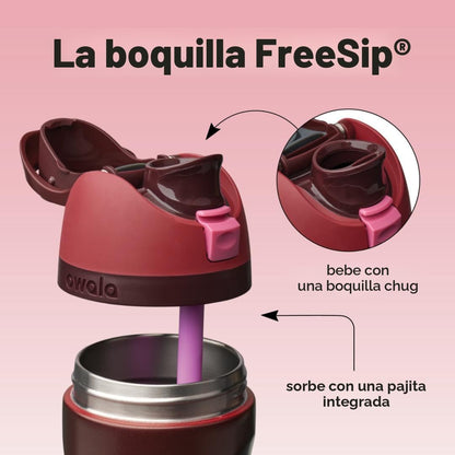 Owala FreeSip Botella de agua de acero inoxidable 24 oz Cereza negra