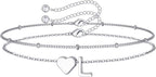 M MOOHAM Pulseras de oro con inicial de corazón para mujer, pulsera...