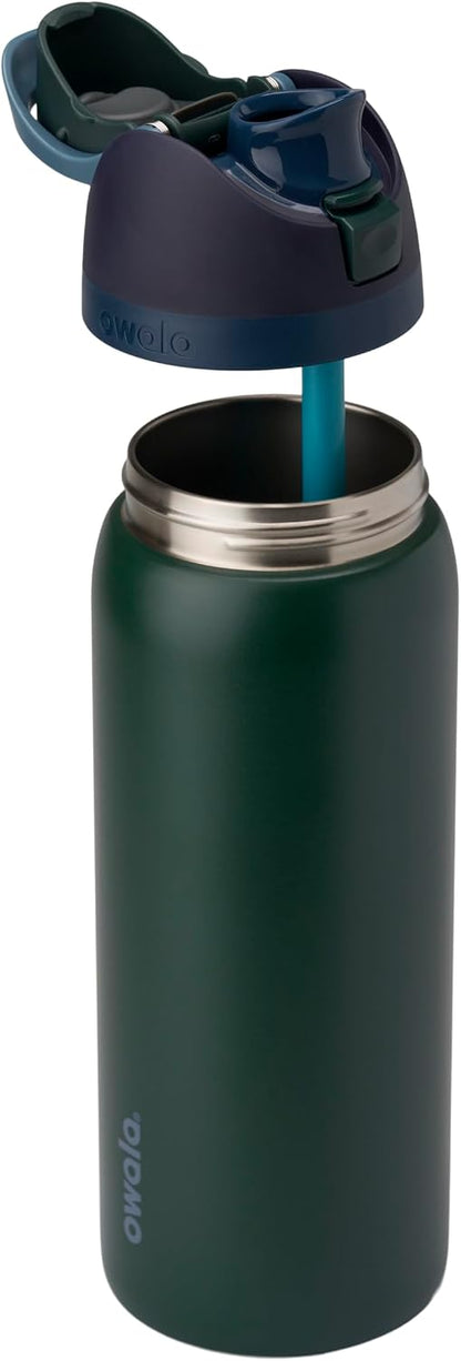 Owala FreeSip - Botella de agua de acero inoxidable de 32 oz con se...
