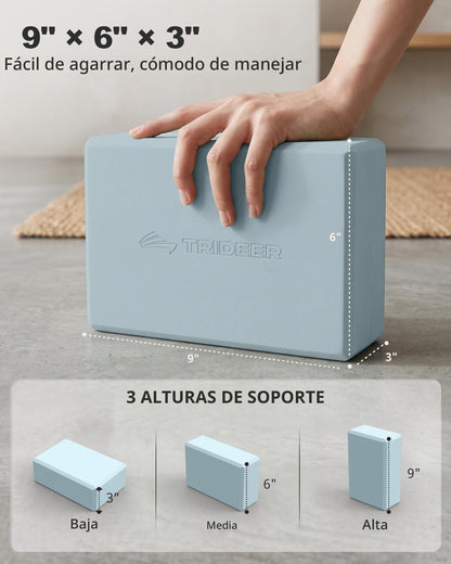 Trideer - Bloques de yoga (paquete de 2), bloques de espuma suave a...