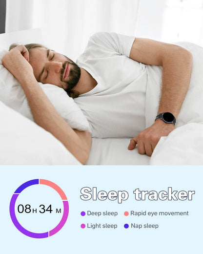 HUAKUA Reloj inteligente para mujeres y hombres, responde\/hacer ll...
