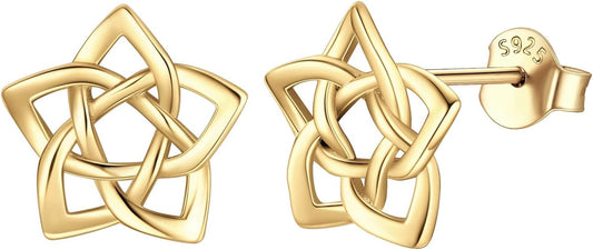 ChicSilver Pendientes celtas para mujer de plata de ley hipoalergén...