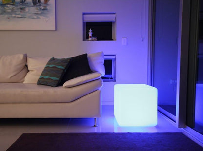 Mr.Go Taburete de luz LED que cambia de color de 14 pulgadas | Mesa...