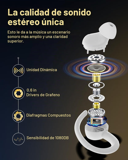 Auriculares inalámbricos, Bluetooth 5.4 Auriculares deportivos sobr...