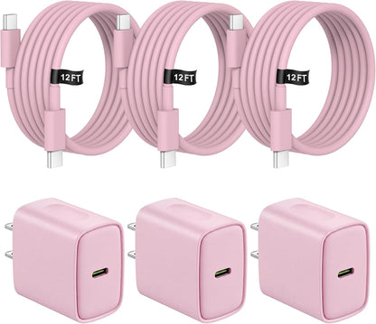 Cargador de carga rápida para iPhone 18, 17, 16, 15, paquete de 3 u...