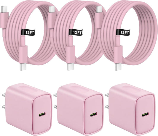 Cargador de carga rápida para iPhone 18, 17, 16, 15, paquete de 3 u...