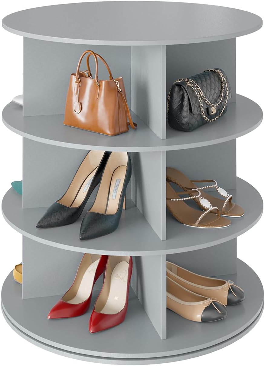 SpaceAid Torre Zapatero Giratorio de 3 Niveles, Exhibidor de Zapato...