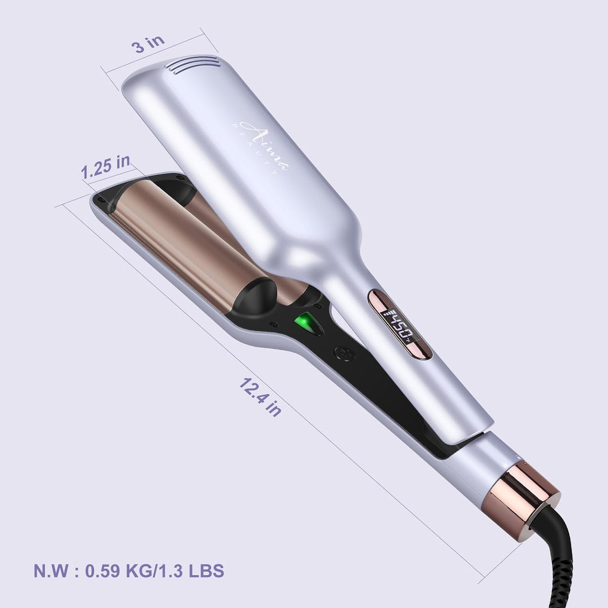 Ondulador de pelo de sirena Aima Beauty Twins de 32 mm (1,25 pulgad...