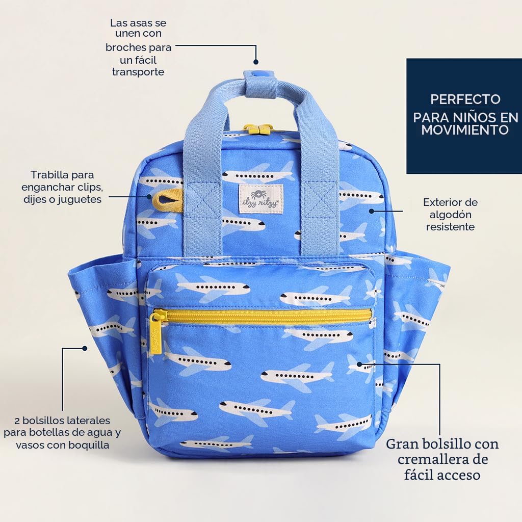 Itzy Ritzy Mochila para niños pequeños, bolsa de guardería con inte...