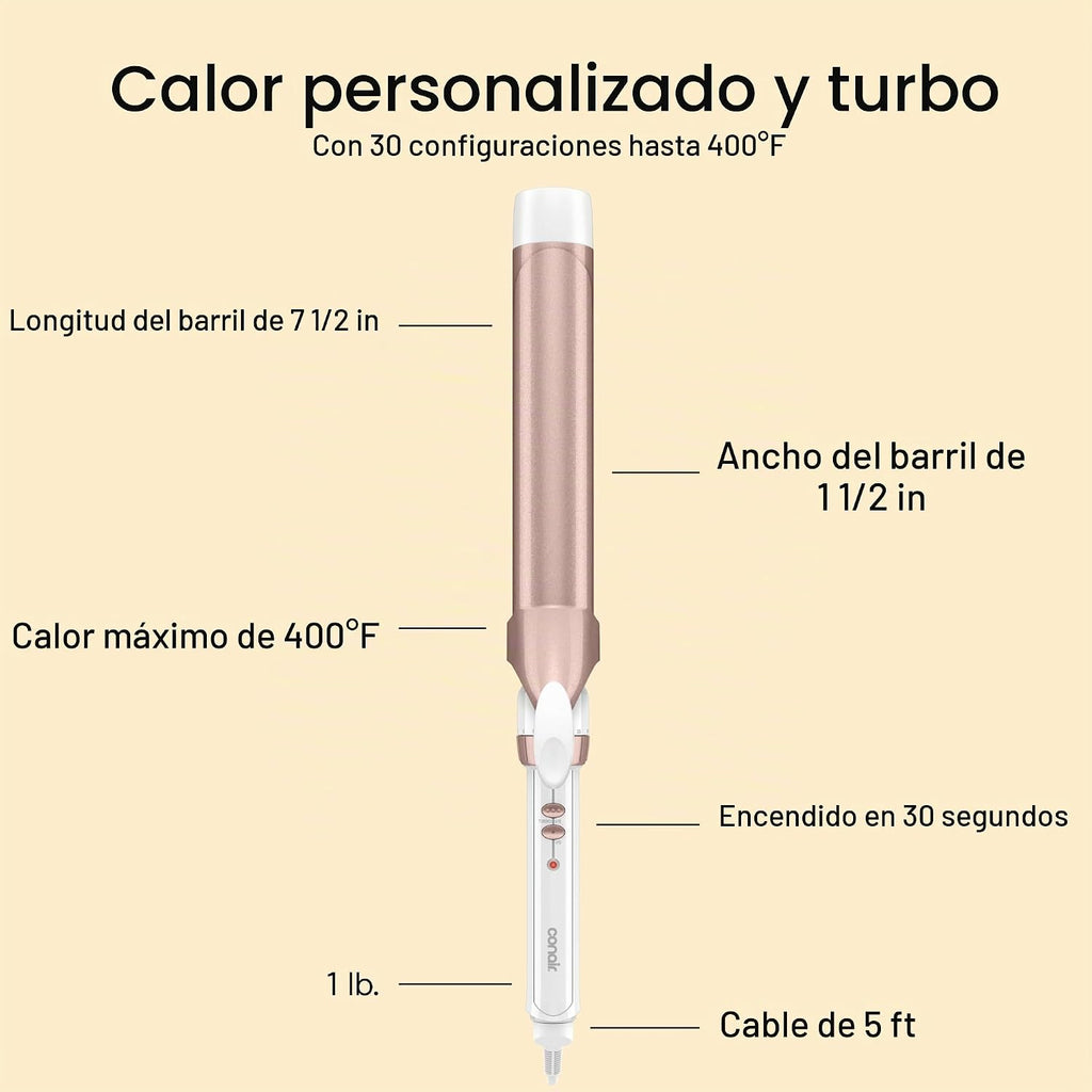 Conair - Plancha rizadora extra larga, doble cerámica, 1 1\/2 pulga...