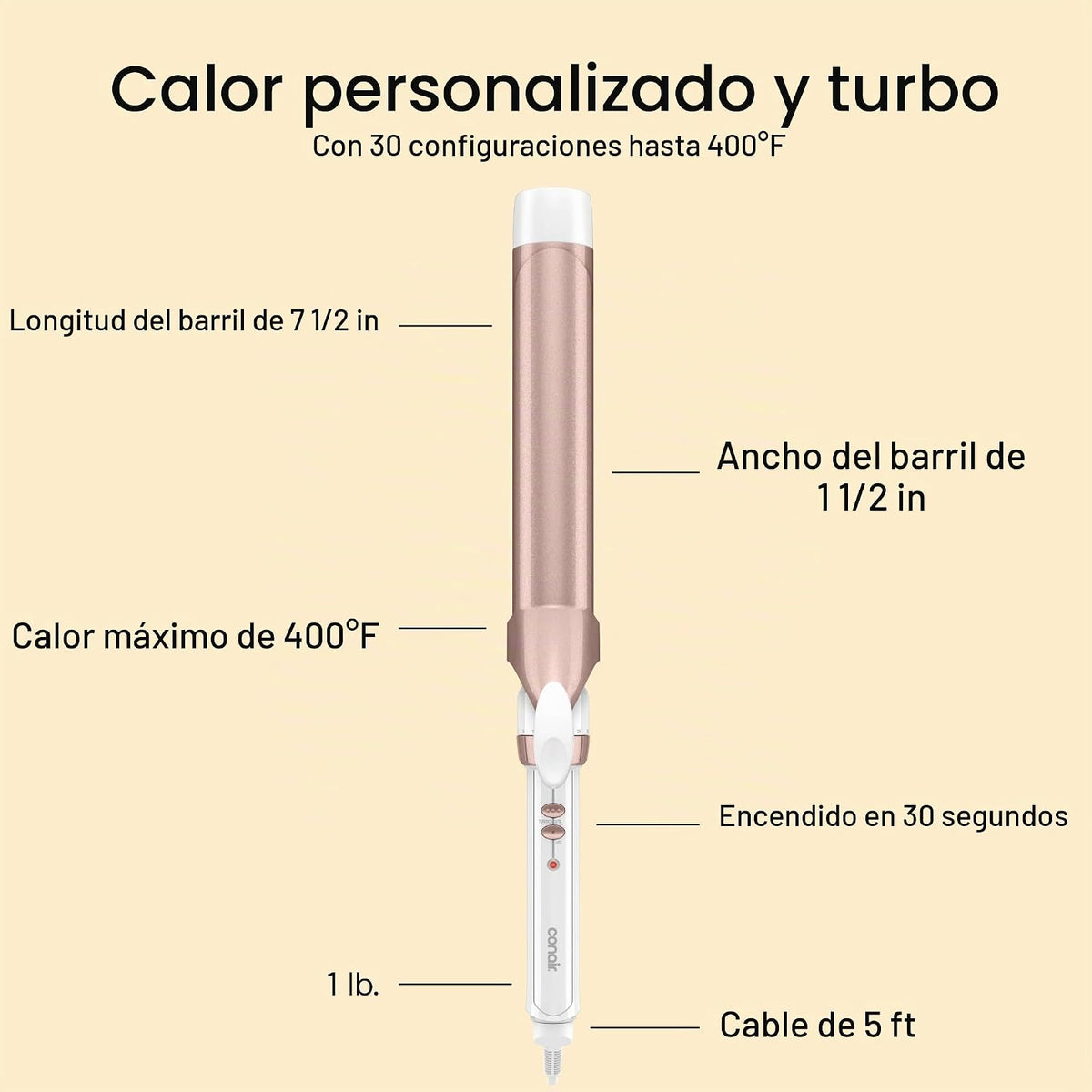 Conair - Plancha rizadora extra larga, doble cerámica, 1 1\/2 pulga...