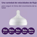 Philips Avent Biberones naturales, flujo rápido, 11 onzas, sin BPA,...