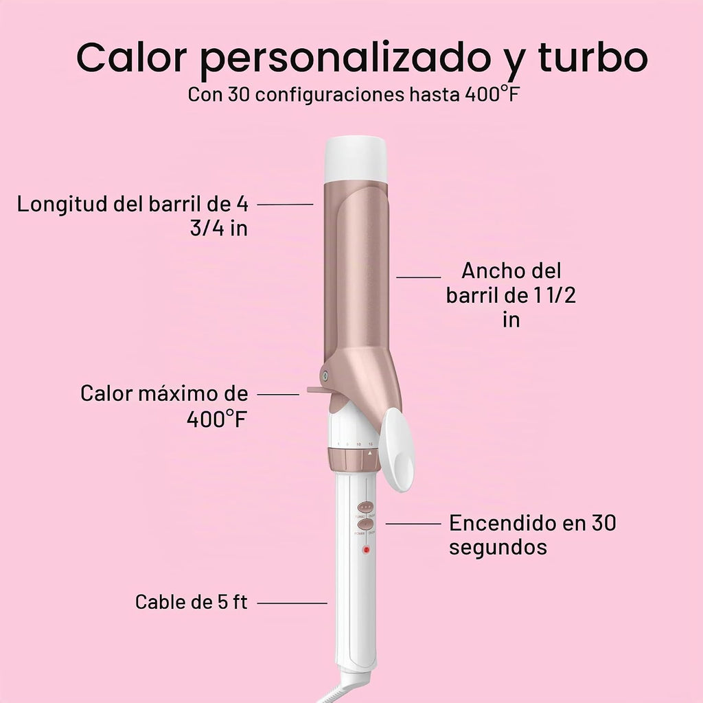 Conair - Plancha rizadora, doble cerámica, barril de 1 1\/2 pulgada...