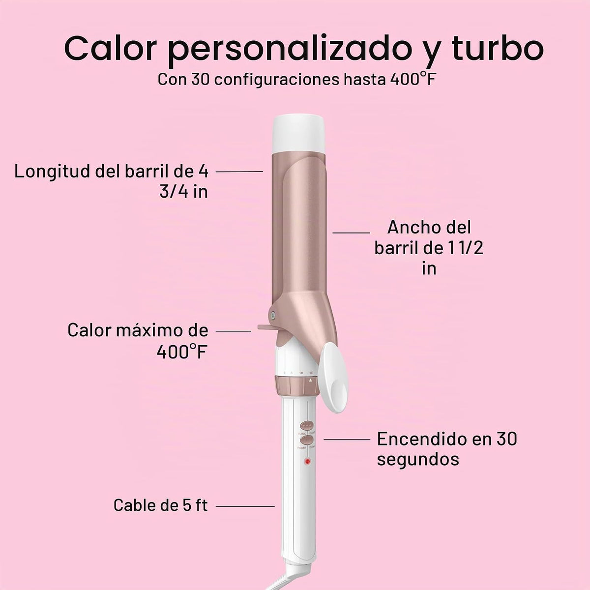 Conair - Plancha rizadora, doble cerámica, barril de 1 1\/2 pulgada...