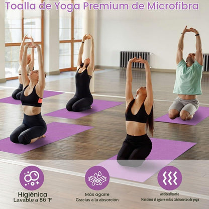flintronic Toalla de yoga, toalla de esterilla de yoga con puntos d...