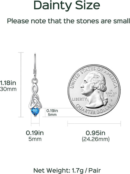 ChicSilver Pendientes de gancho colgantes de plata de ley 925 con n...