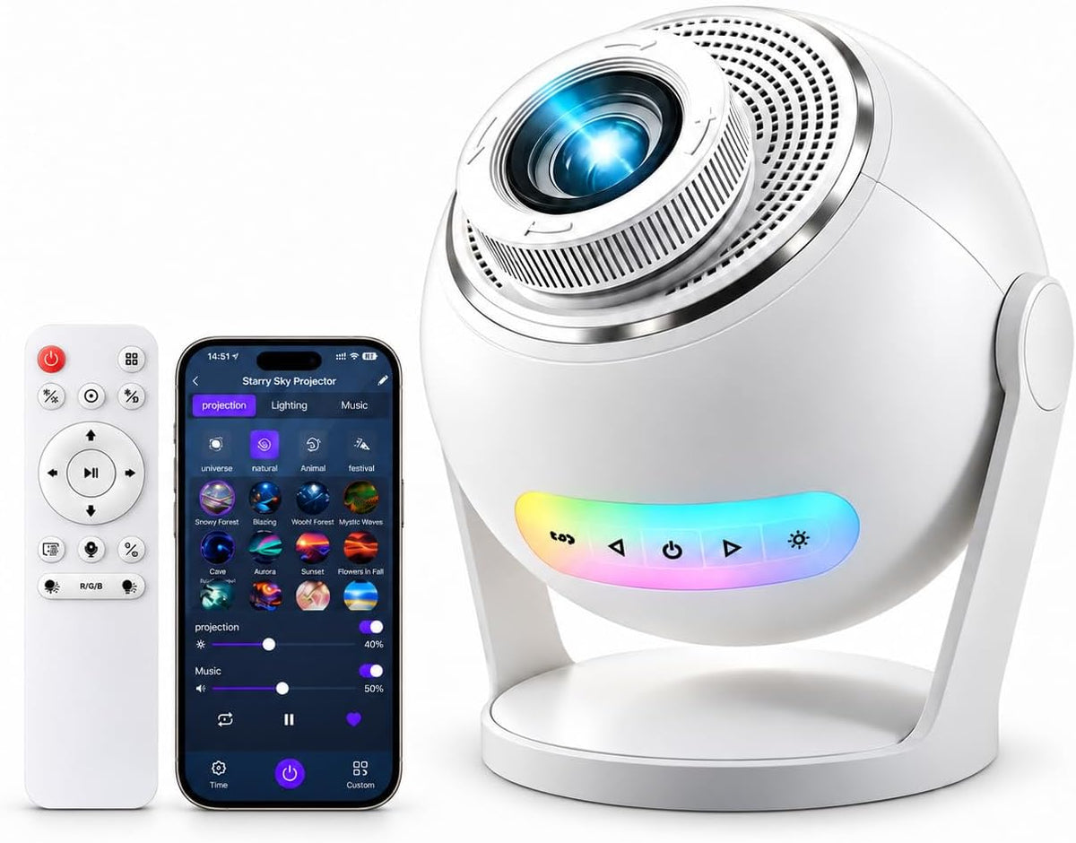 Proyector Galaxy 3D, Altavoz Bluetooth con Proyector Estrella de 60...