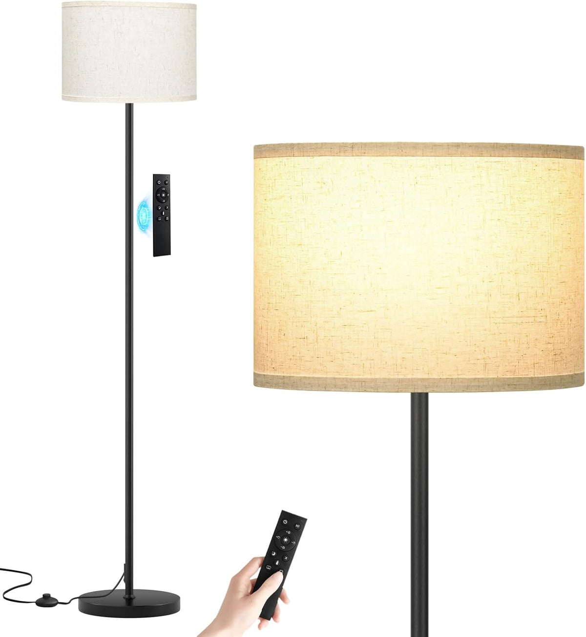 Ambimall Lámpara de pie moderna de 60 pulgadas con control remoto,...