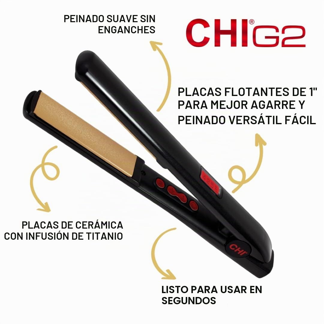 Plancha de pelo con plancha plana de 1" de cerámica con infusión de...