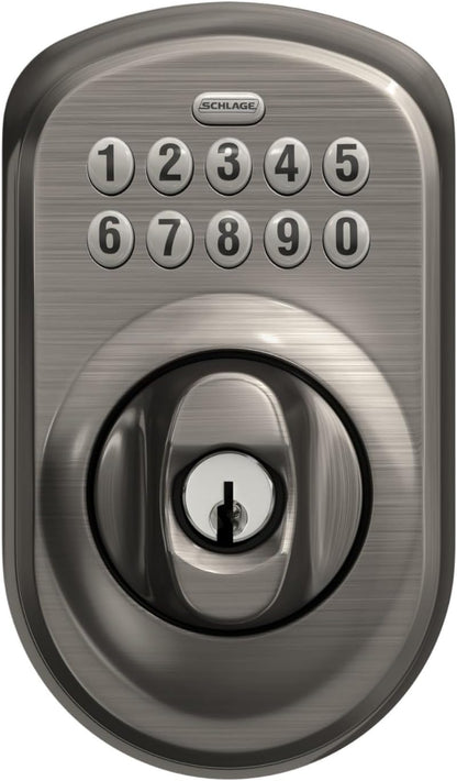 Schlage Cerradura electrónica del cerrojo del teclado, borde Plymou...