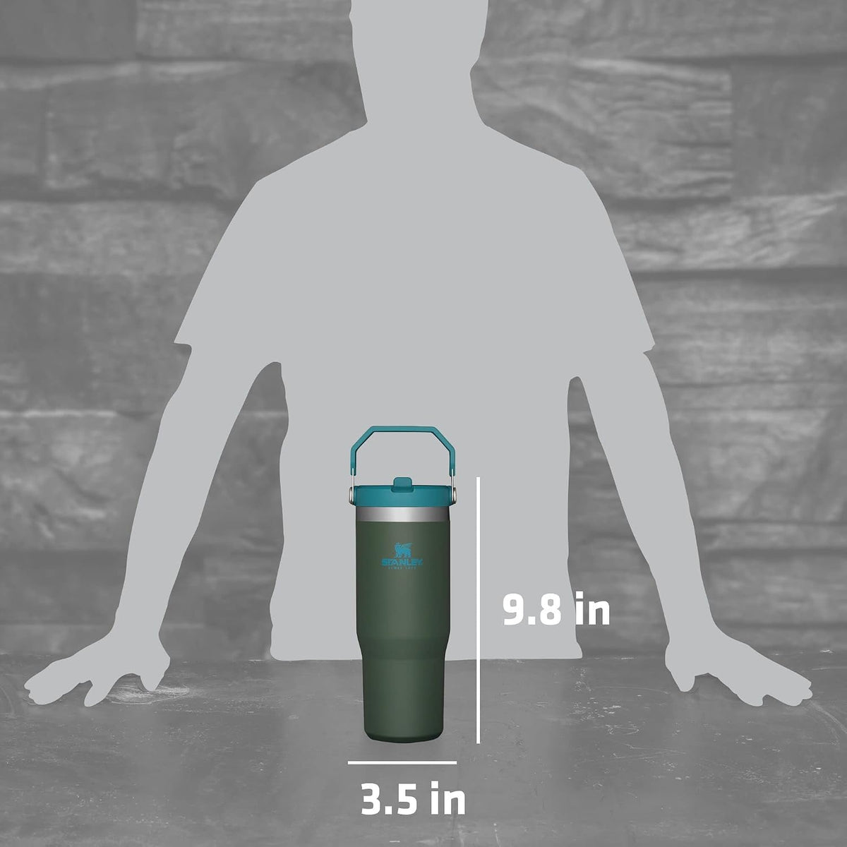 Stanley IceFlow - Vaso de acero inoxidable con popote abatible a pr...