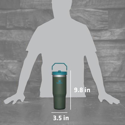 Stanley IceFlow - Vaso de acero inoxidable con popote abatible a pr...
