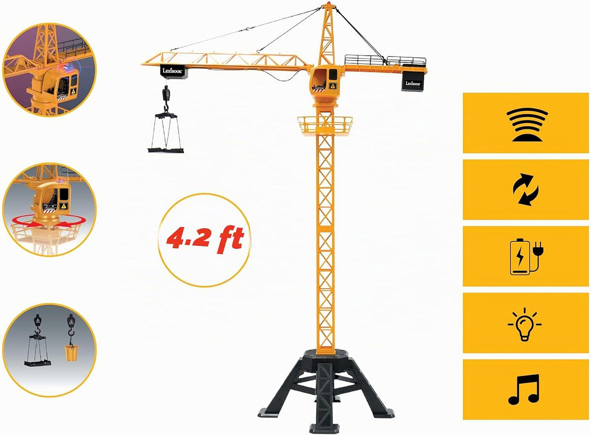 LEXiBOOK, Crosslander RC Crane, RCP35 | Torre de 4.20 ft, eleva has...
