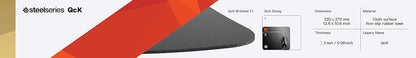 SteelSeries QcK Alfombrilla de Gaming para Mouse - Tela Gruesa Medi...