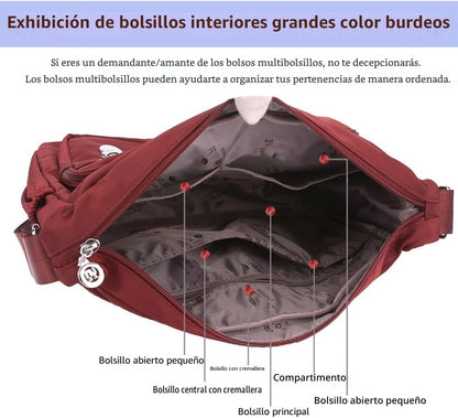 MINTEGRA Bolso de mano de hombro para mujer, espacioso bolso cruzad...