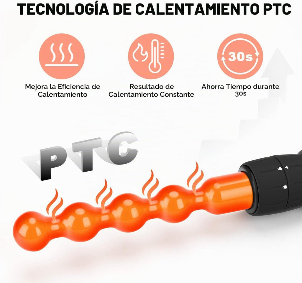 Diamante Turmalina cerámica PARWIN Pro Black 7-en-1 Rolo Hierro, vi...