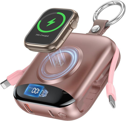 citicr Cargador portátil de 10000 mAh con cables incorporados y car...