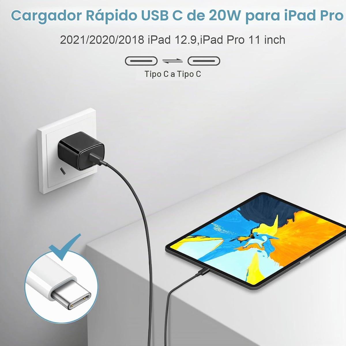 Cargador de iPhone Carga rápida iPhones de 10 pies 18 17 16 15 Carg...