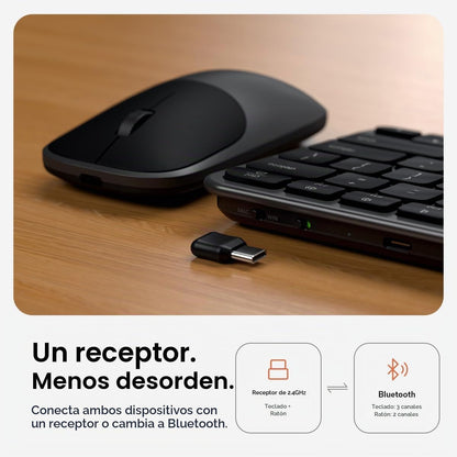 Satechi Slim CEX1 Combo de teclado y mouse inalámbricos, Bluetooth,...