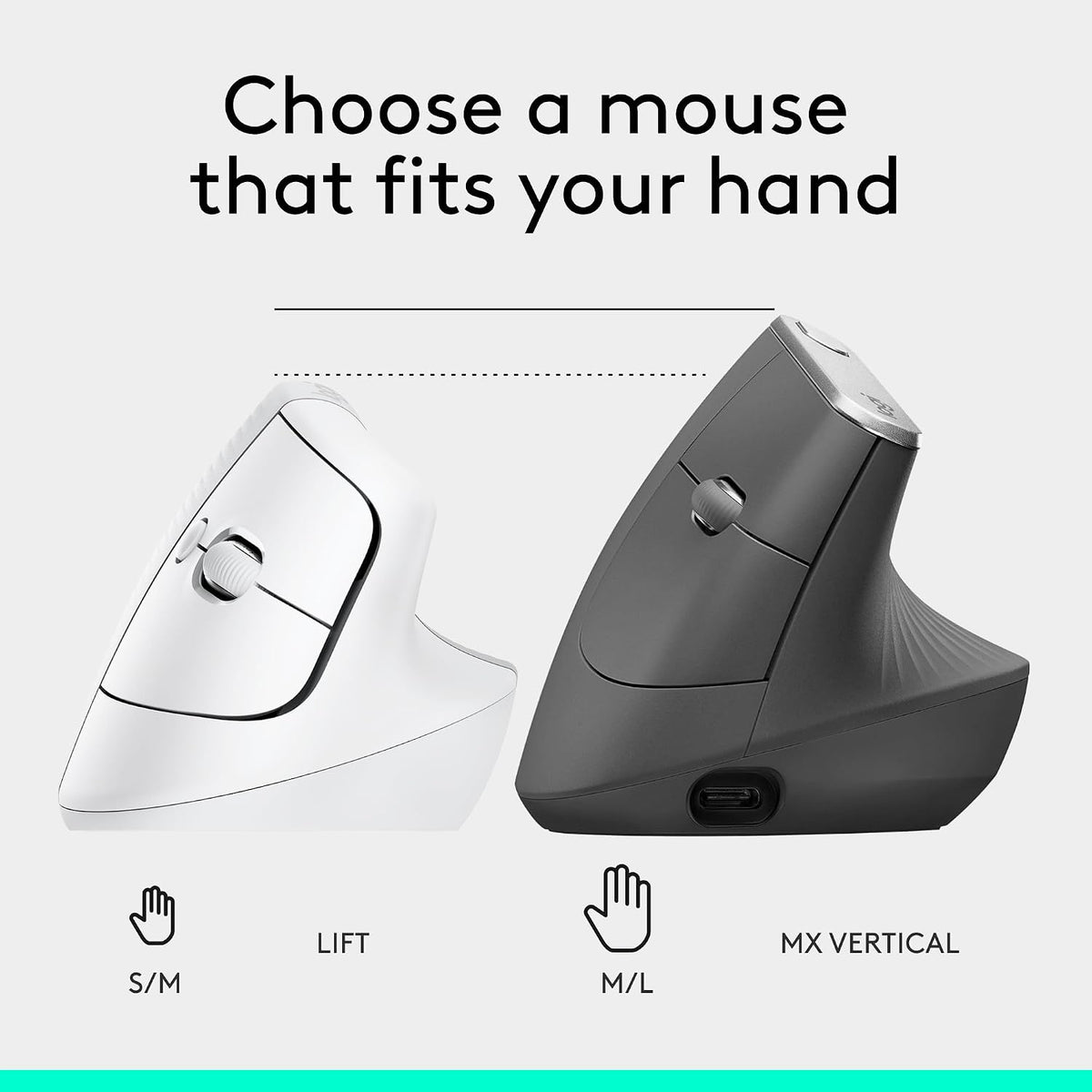 Ratón inalámbrico ergonómico vertical Logitech Lift - Blanco roto |...