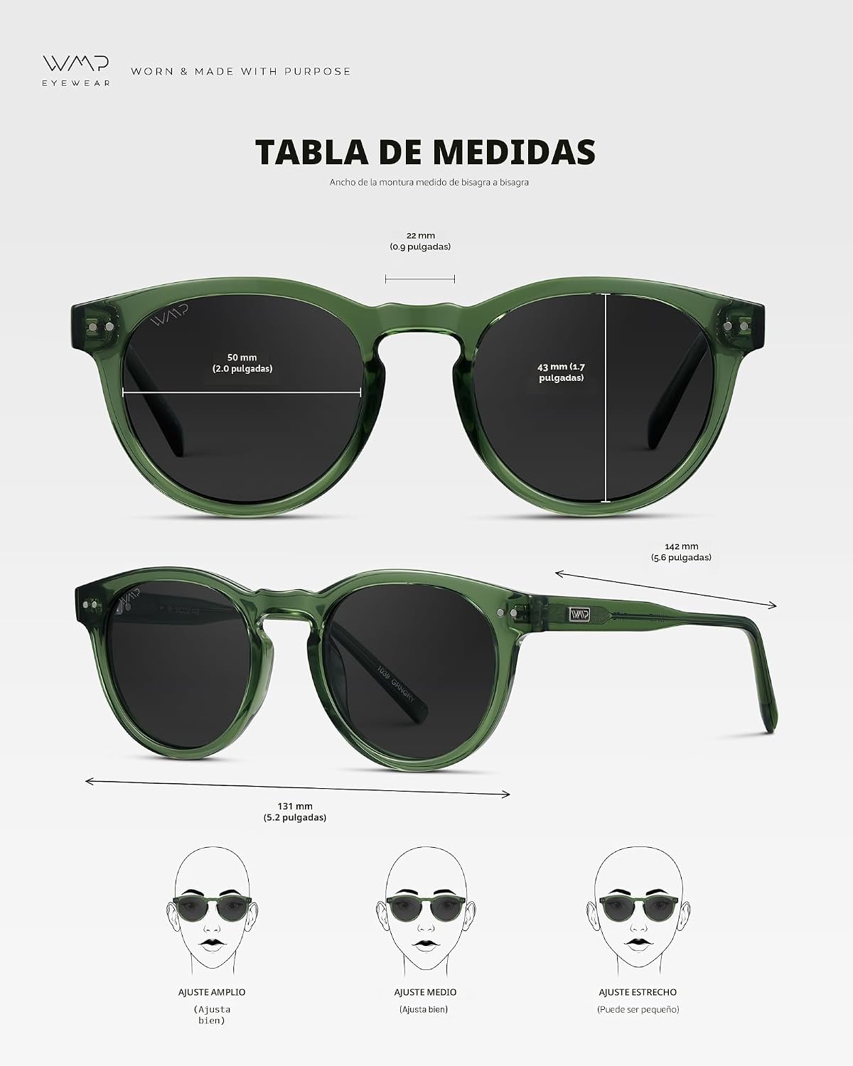 WearMe Pro Gafas de sol polarizadas redondas para mujer, protección...
