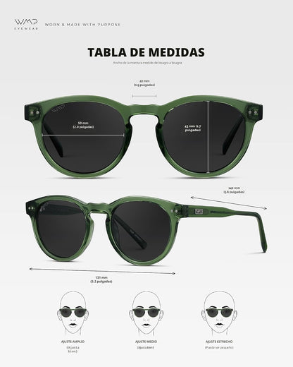 WearMe Pro Gafas de sol polarizadas redondas para mujer, protección...