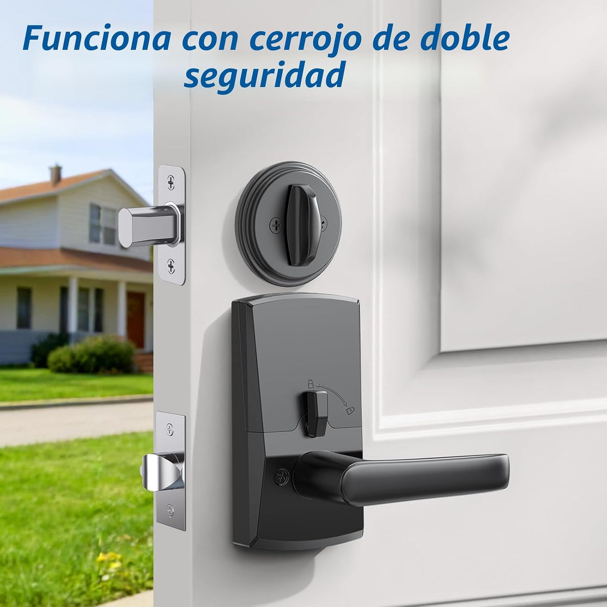 Nyboer - Cerradura de puerta inteligente con teclado con asa, cerra...