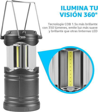 Lichamp Linterna LED para campamento, paquete de 4 linternas alimen...