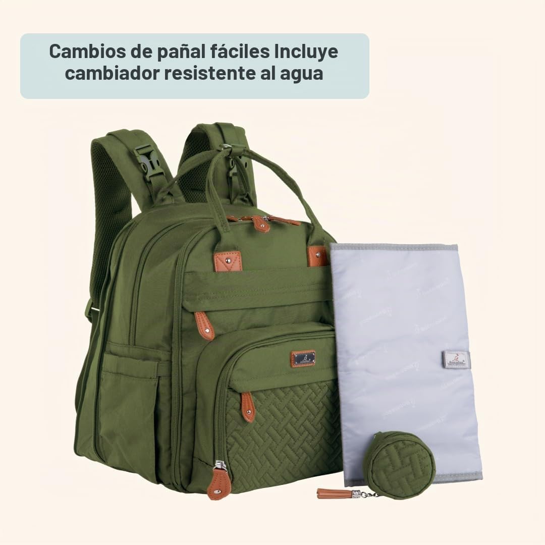 BabbleRoo Mochila para Pañales Extra Grande, Bolsa de Bebé Expandib...