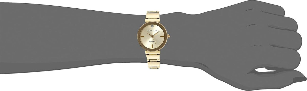 Anne Klein Reloj de pulsera con esfera de diamante genuino para mujer