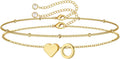 M MOOHAM Pulseras de oro con inicial de corazón para mujer, pulsera...