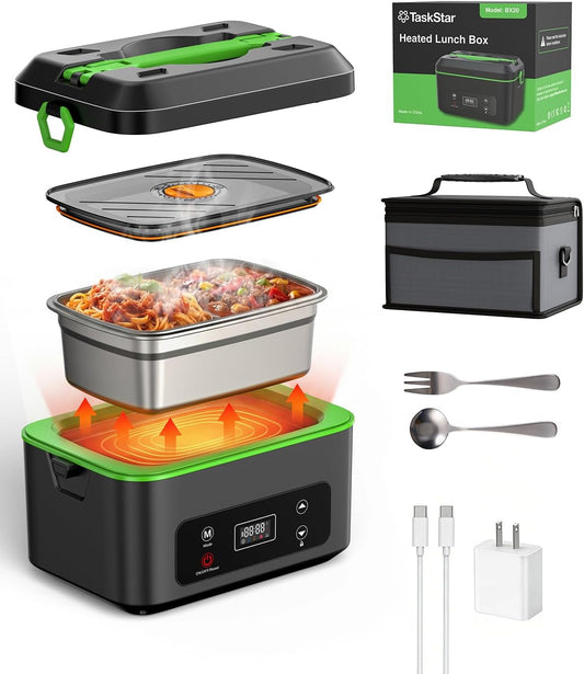 TaskStar Lonchera térmica para hombres, calentador de alimentos ina...