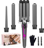 Waver - Varita rizadora BESTOPE PRO 5 en 1 con 3 barriles para muje...