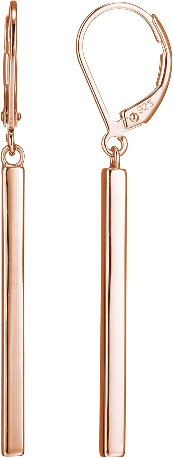 Amazon Collection Aretes colgantes de oro amarillo de 18 quilates o...