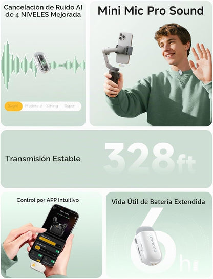 MAONO T1 Mini micrófono inalámbrico Lavalier para iPhone y Android...