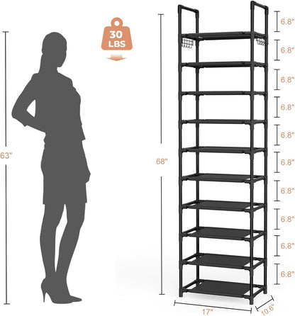 LANTEFUL Zapatero de 10 Niveles, 25 Pares, Organizador de Zapatos A...