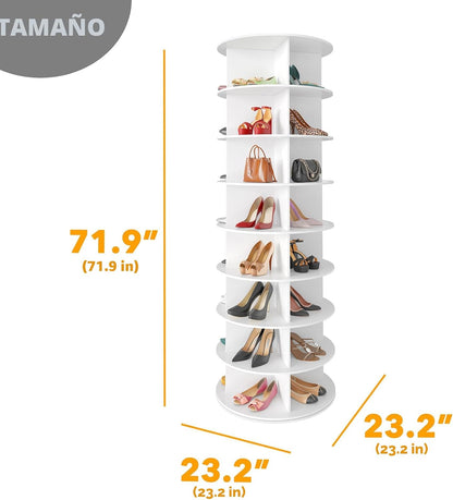 SpaceAid torre giratoria de estante para zapatos de 8 niveles, exhi...