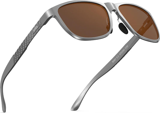 ATTCL Gafas de sol polarizadas para hombre Al-Mg Metal ultraligeras...