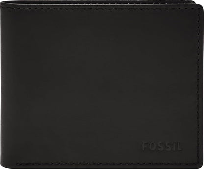 Fossil Derrick - Cartera de piel con bloqueo RFID, plegable con ide...