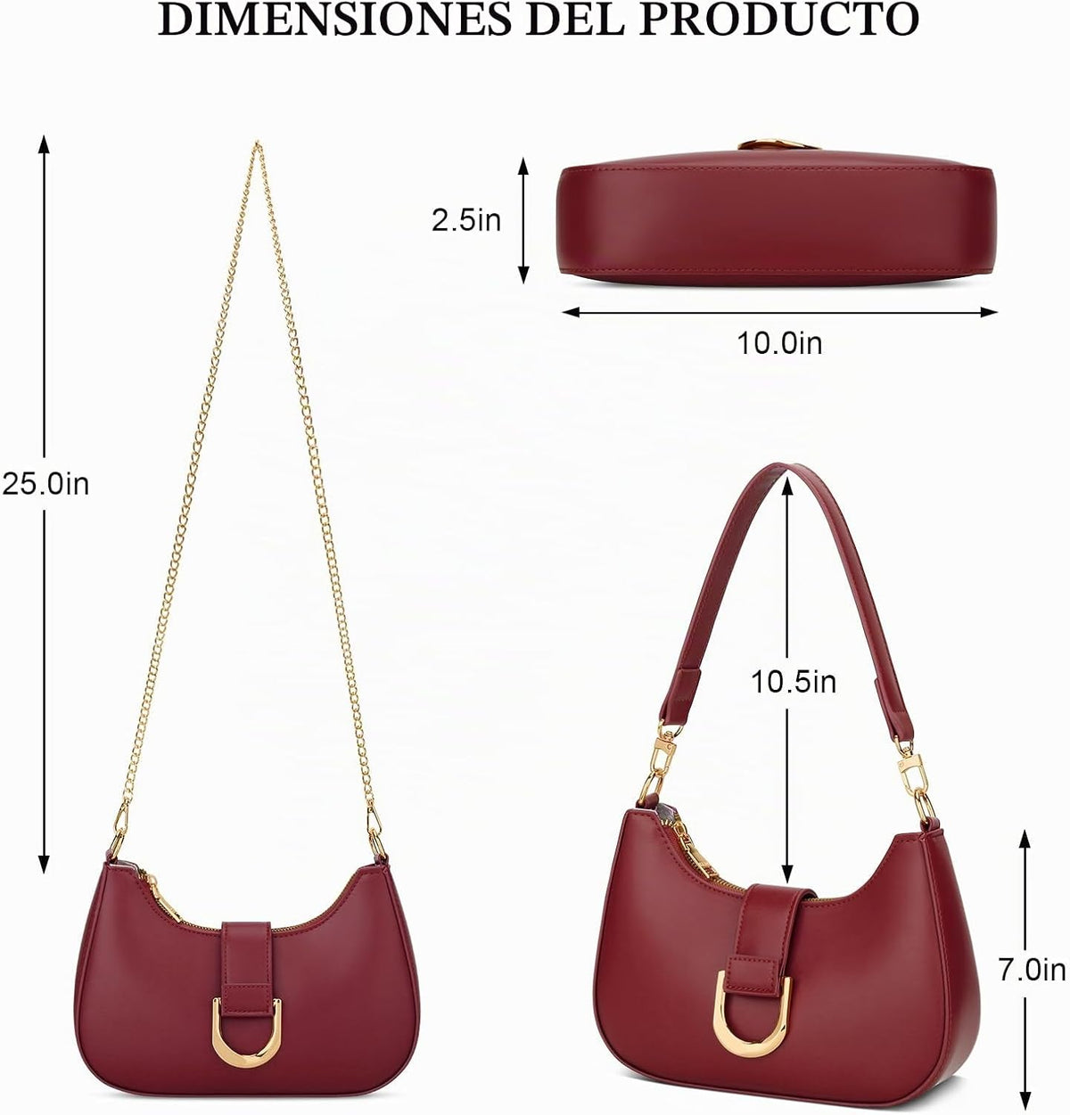 KKXIU Bolso de Hombro para Mujer Bolso de Moda para Todos los días...
